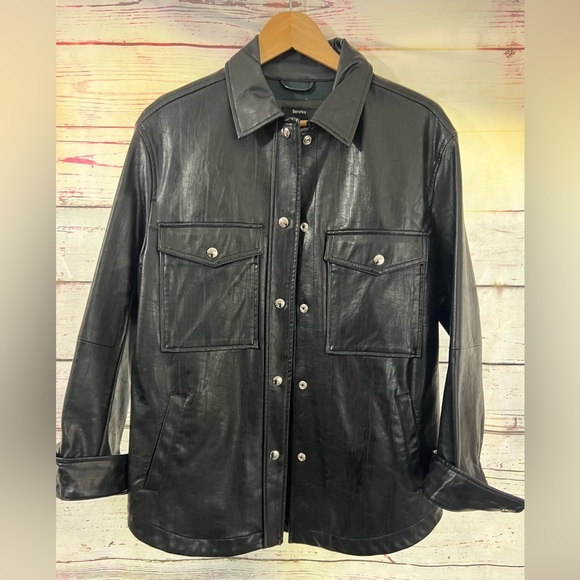 Bershka Faux Leather Shacket in Black Women’s M - Picture 5 of 12